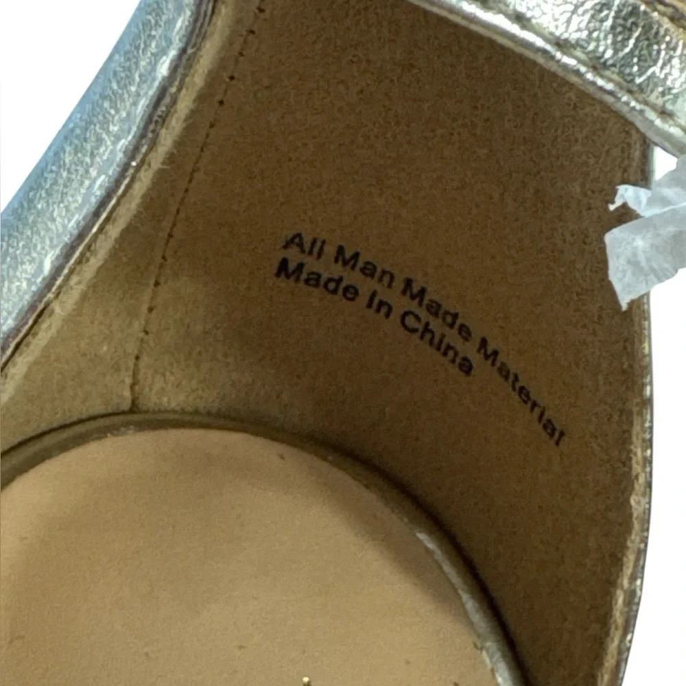 Rohb by Joyce Azria Metallic Gold Stiletto Heels Sz 7Open Toe High Heel Sandals - Picture 7 of 10